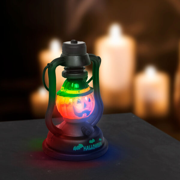 Halloweeni LED lámpa kacagás hangeffekttel - tök formájú - elemes