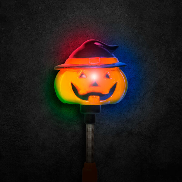 Halloweeni LED lámpa, rugós tök - elemes