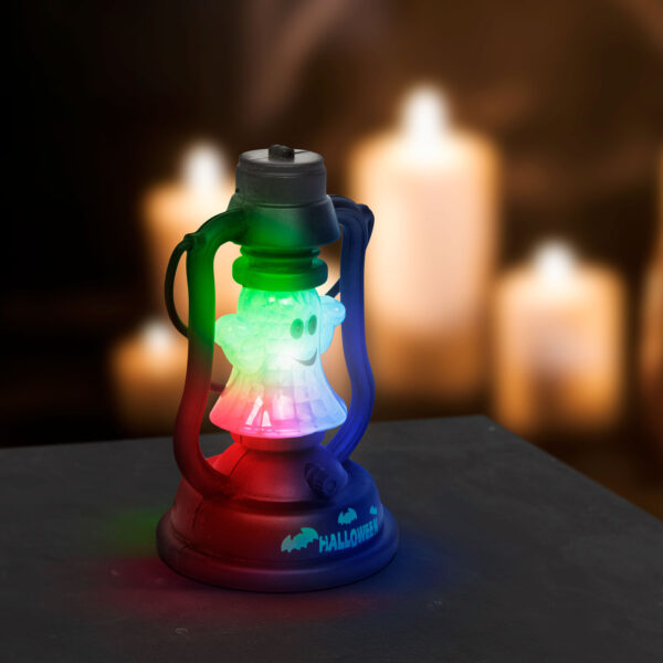 Halloweeni LED lámpa kacagás hangeffekttel - szellem formájú - elemes