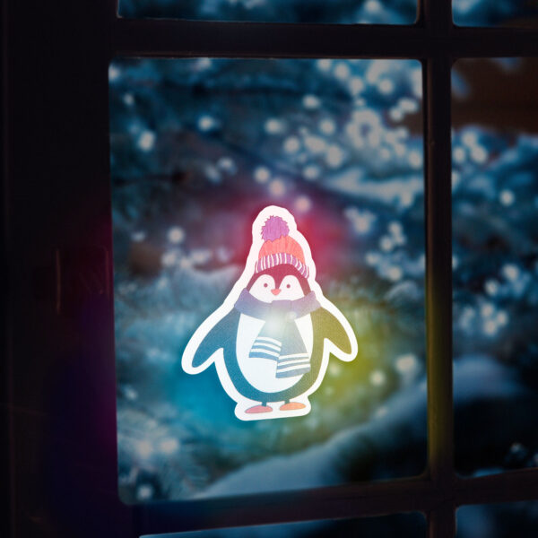 Pingvin alakú ablakdekoráció
