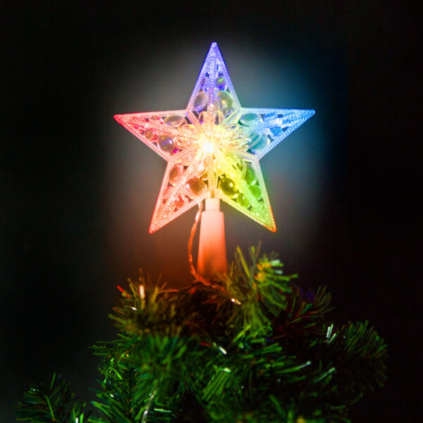Karácsonyi világítós csillag csúcsdísz