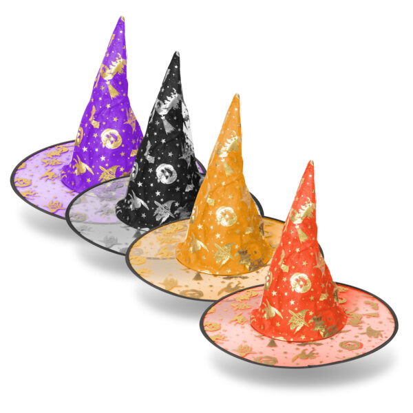 Halloween-i motívumos boszorkány kalap
