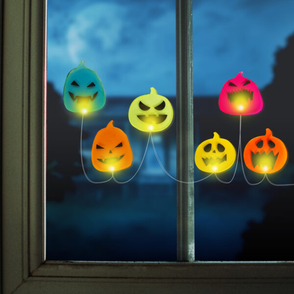 Halloween-i LED ablakdekor - tök