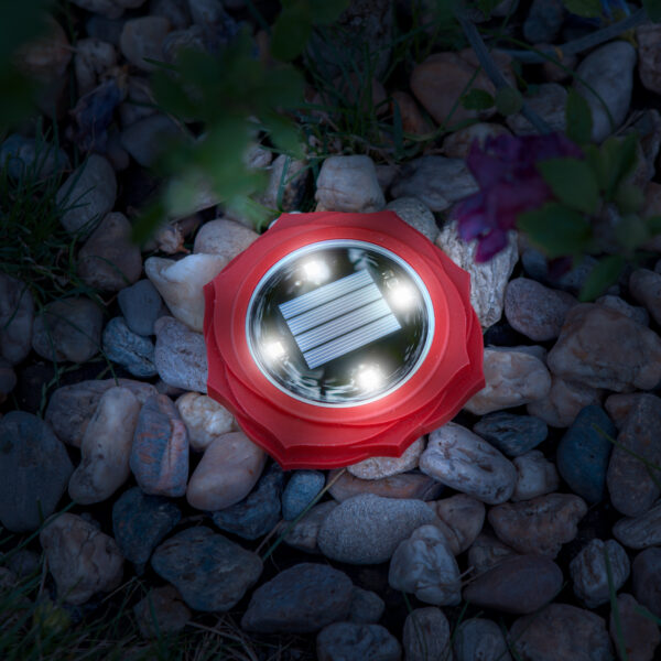 Napelemes kerti lámpa kör alakú, hidegfehér LED 10,5cm