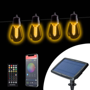 Smart szolár fényfüzér - 25 db fehér LED - 13,6 m