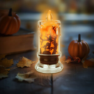 Halloween-i LED gyertya dekoráció - denevér