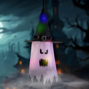 Halloween-i LED dekor - szellem - rózsaszín