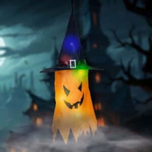 Halloween-i LED dekor - szellem - sárga