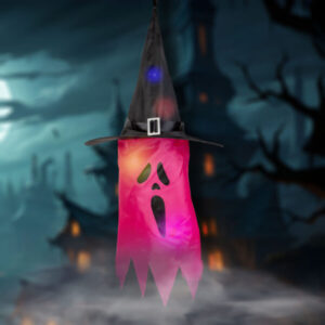Halloween-i LED dekor - szellem - lila