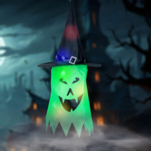 Halloween-i LED dekor - szellem - zöld