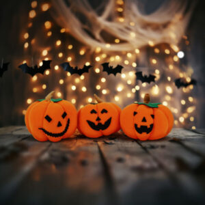 Halloween-i tök dekoráció - 10 x 10 x 11 cm - 3 féle - 3 db/csomag