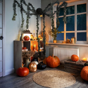 Halloween-i dekoráció - fekete pók - 75 x 13 cm