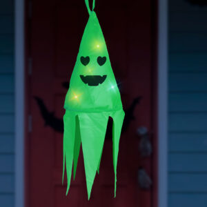 Halloween-i világító dekoráció - szellem - zöld