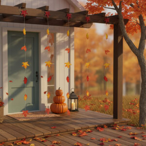 Őszi dekoráció hulló falevelek - 2,1 m - 4 db/csomag