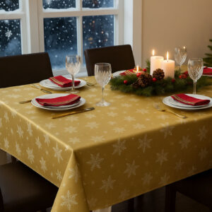 Hópelyhes asztalterítő, arany