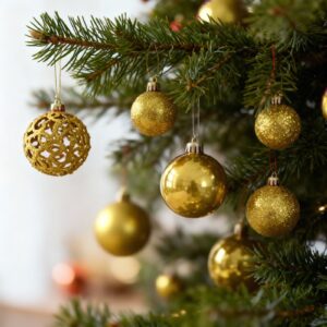 Karácsonyfadísz szett, 100 db, arany