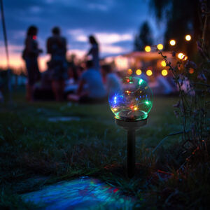 Gömb alakú színes napelemes lámpa -11709