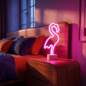 Neon LED lámpa - rózsaszín flamingó