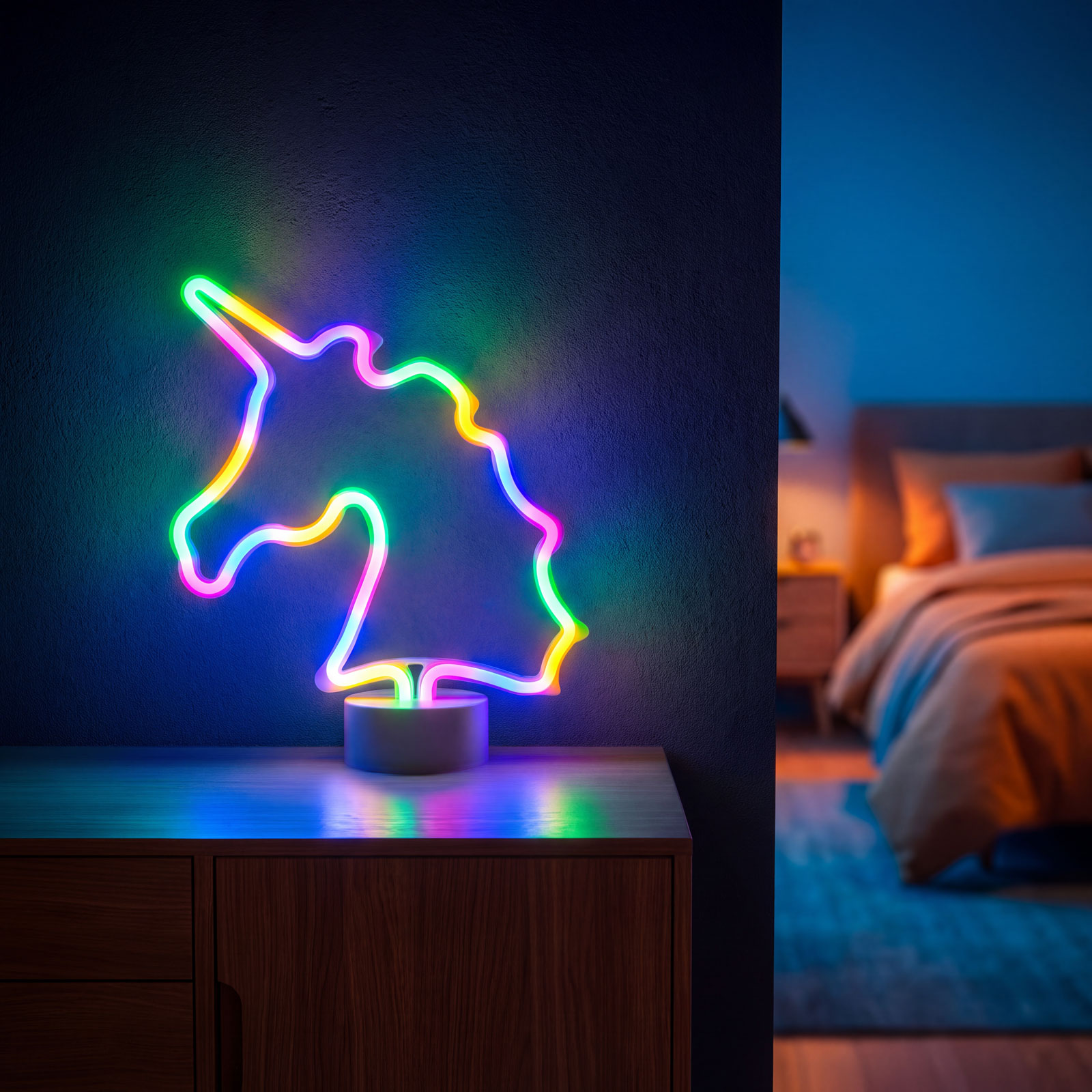 Neon LED lámpa - színes unikornis 1 Neon LED lámpa - színes unikornis