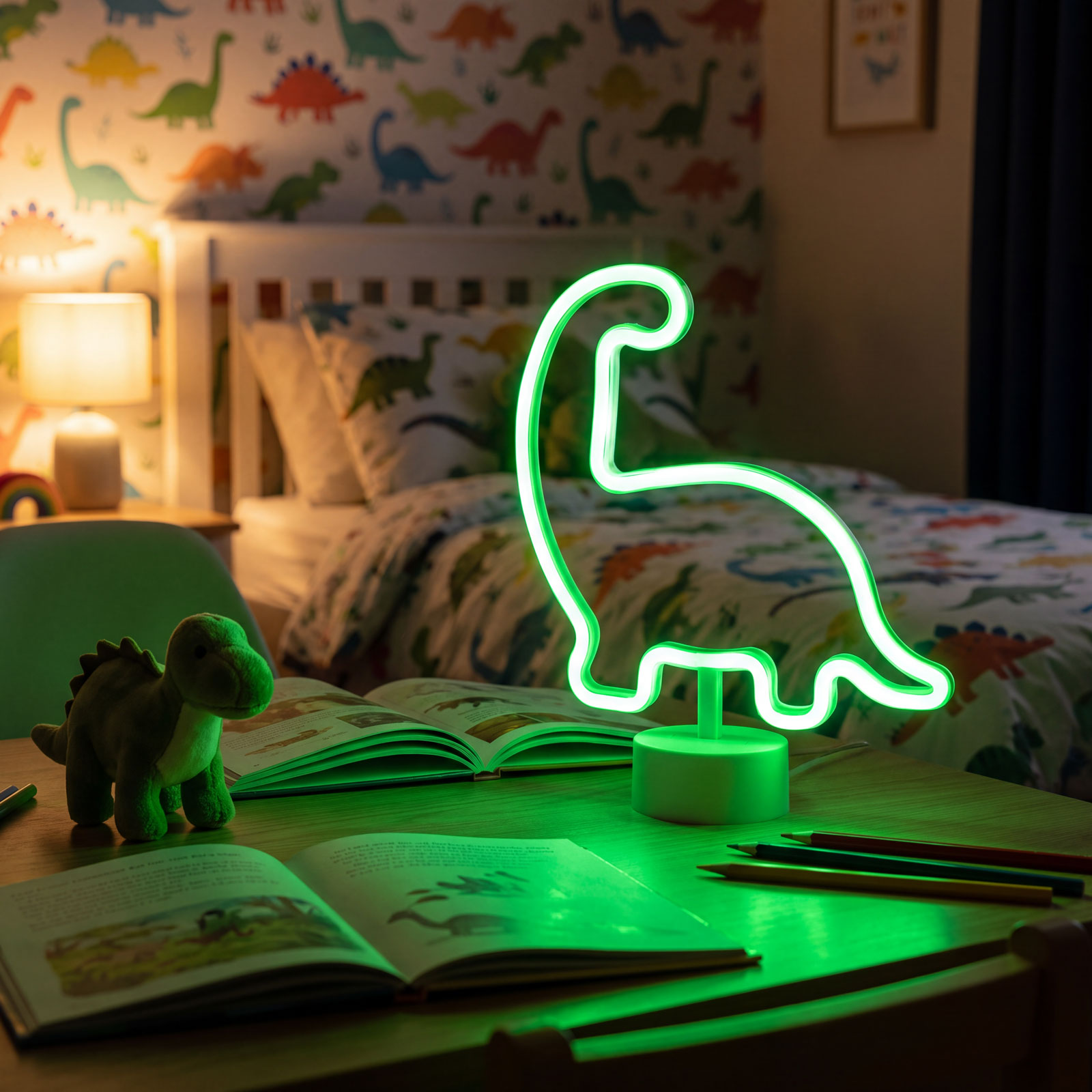Neon LED lámpa - zöld dinoszaurusz 1 Neon LED lámpa - zöld dinoszaurusz