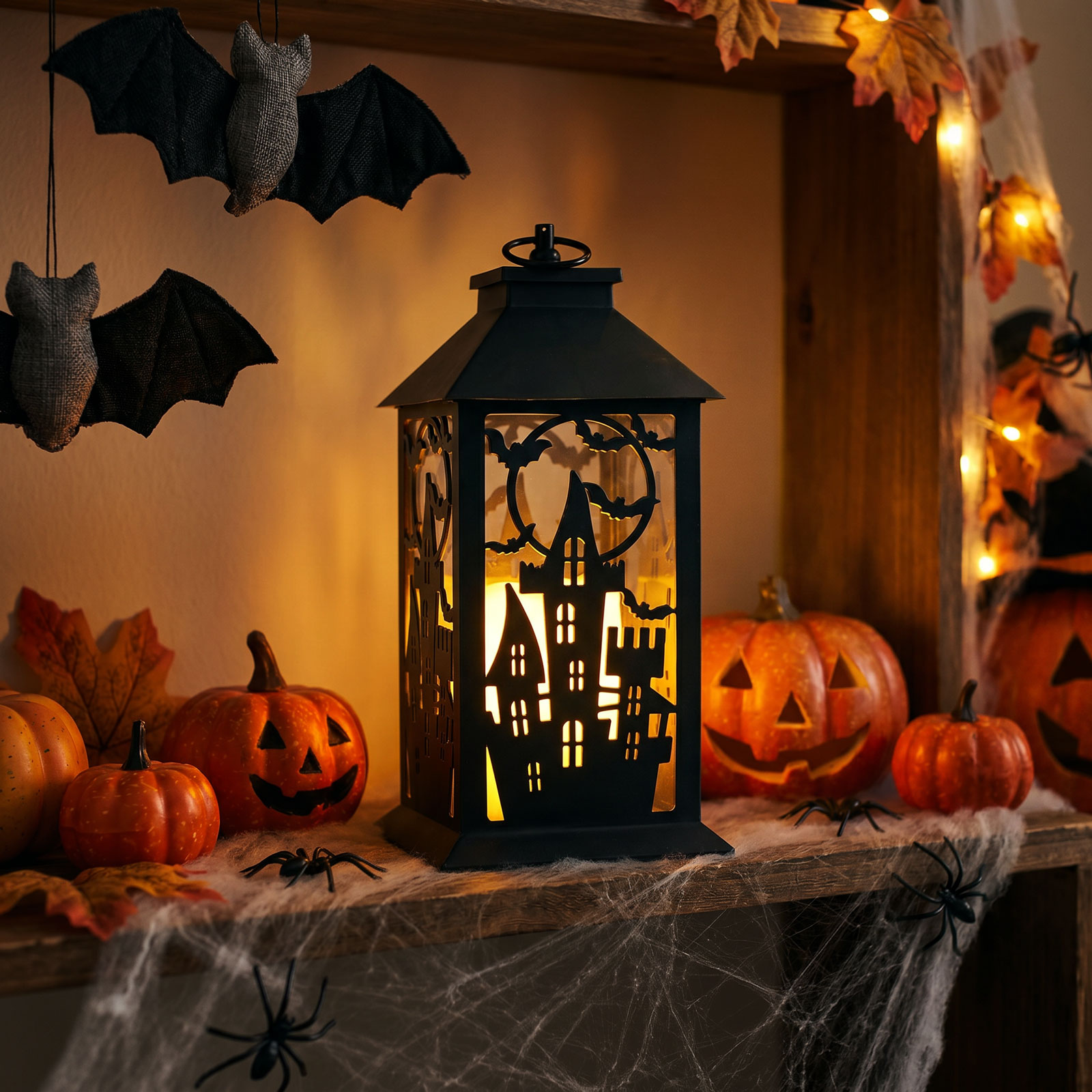 Halloween-i pislákoló lámpás, kastély 1 Halloween-i pislákoló lámpás, kastély